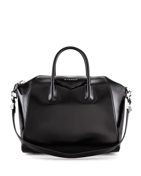 givenchy matte black leather medium antigona handbag|givenchy antigona medium top handle.